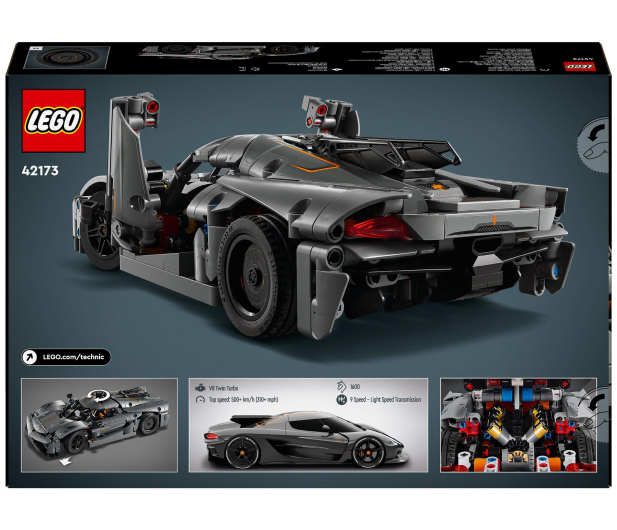 LEGO Technic 42173 Szary hipersamochód Koenigsegg Jesko Absolut - 1266092 - zdjęcie 3